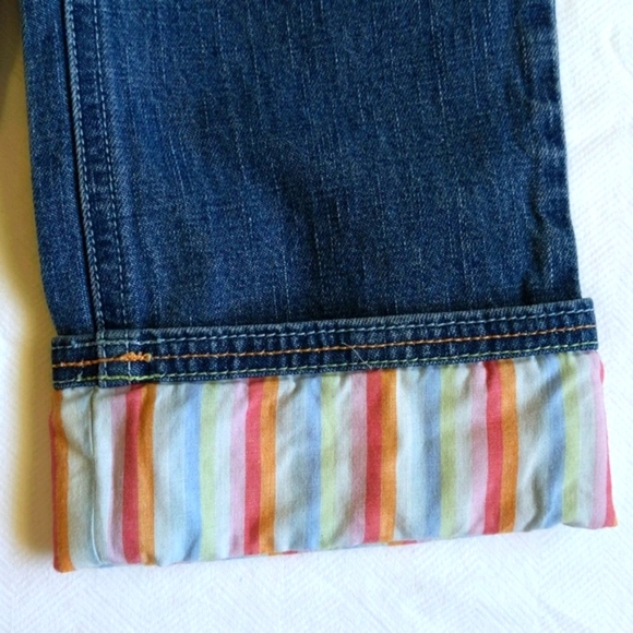 gymboree floral embroidered rolled cuff denim jeans 2T toddler girls - Picture 6 of 11